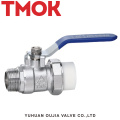 Brass nickle plated PPR active joint inner wire ball valve